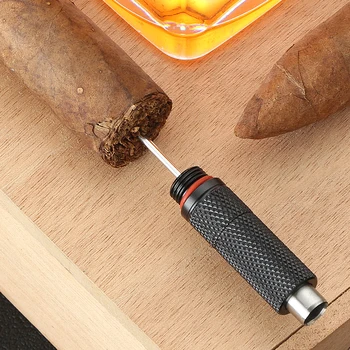 GALINER Metalo Puikus Atkreipti Cigarų Enhencer Įrankis Nešiojamų Dryžuotas Formos Punch Cigarų Pjovimo Adatos Su Gfit Box Pakuotė