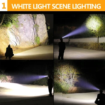 Galingas UV LED priekinis žibintas įkraunamas 4 režimas priartinimo violetinės/baltos šviesos žibintai UV Žibintuvėlis Galvos Žibintuvėlis skorpionas žūklės lempos