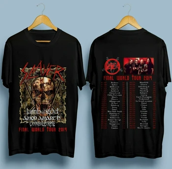 Galutinis Kelionių Slayer T-Shirt Koncertas Vyrai Moterys Juoda Tee Viršų