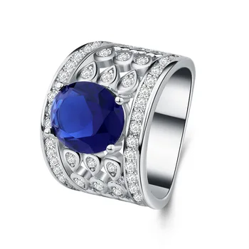 Gamyklos kaina Didžiulis Morganite Paviršiaus Didelis žiedas Su mėlyna Balta Kristalų Cirkonis 925 sterlingas sidabro Žiedas Moterims Dydis 6 7 8 9 10