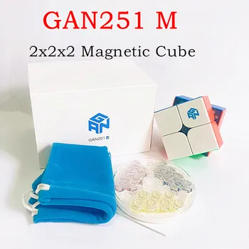 GAN251 M 2x2x2 kubo GAN 251M 2x2 Magnetinio Magic Cube gan251 M 2x2x2 Greitis Kubo GAN 251M 2x2x2 cubo magijos kubo galvosūkis