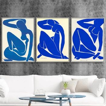 Garsaus Blue Nuogas Menas, Henri Matisse Drobės, Paveikslai ant Sienų, Menas, Plakatų ir grafikos Nude Art Nuotraukos Kambarį Dekoro