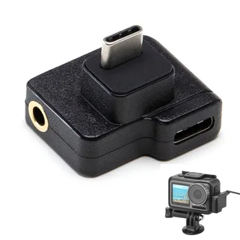 Garso Adapteris Osmo Veiksmų Dual 3,5 mm USB-C Adapter CYNOVA DJI Osmo Veiksmų Garso Išorinių 3.5 mm Mic Mount TRS DJI Osmo