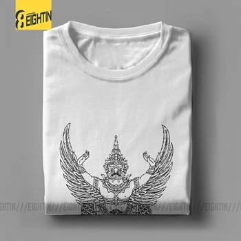 Garuda Muay Tajų Tradicinio Tailando Kovos Menas T Unikalus Marškinėliai T-Shirts Crewneck Išgrynintas Medvilnės Tees Trumpomis Rankovėmis Vyras