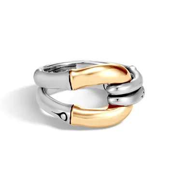 Geometrijos žiedas 925 Sterlingas sidabro AAAAA cz Unikalus pareiškimas Šalis Vestuvių Juostoje Žiedai, moterų, vyrų Derliaus Teismas Papuošalai Dovana
