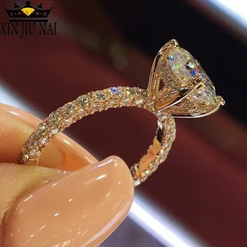 Geriausiai parduodamas naujas flash diamond turas princesė žiedas Europos ir Amerikos mados moterų dalyvavimas vestuvių deimanto žiedas žiedas