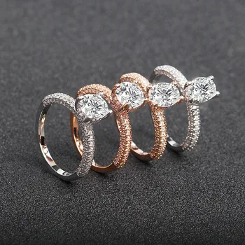 Geriausiai parduodamas naujas flash diamond turas princesė žiedas Europos ir Amerikos mados moterų dalyvavimas vestuvių deimanto žiedas žiedas