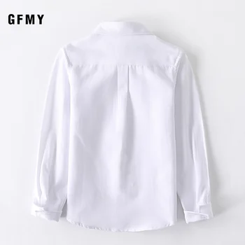 GFMY 2020 Naują Pavasario Oksfordo Tekstilės Medvilnės Kieta spalva Rausva Juoda Berniukai balti Marškiniai 3T-14T Britų stiliaus Vaikų Viršūnės