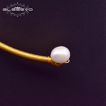 GLSEEVO Natūralus Baltas Perlas Gėlių Choker Karoliai Moterų Šalis Mados Dovana Pareiškimą Kristalų Prabanga Fine Jewelry GN0061-3