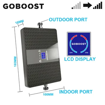 GOBOOST GSM 900 UNTS 2100 MHz Korinio ryšio, Kartotuvų 2g 3g Mobiliojo ryšio Signalo Stiprintuvas LCD Ekranas Dvigubos Juostos Stiprintuvas