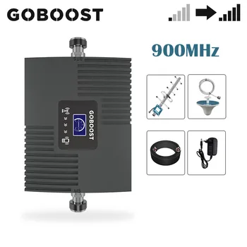 GOBOOST GSM Signalo Stiprintuvas 900MHz Judriojo Korinio ryšio Signalo Stiprintuvus Kartotuvas 2G GSM Mobilųjį Telefoną Signalo Stiprintuvas + Grybų Antenn
