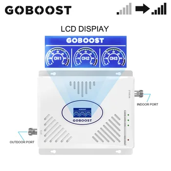 GOBOOST Įgyti 70dB Tri Band Signalo Stiprintuvas CDMA 850 VNT 1900 FDD LTE 2600 MHz Korinio ryšio Stiprintuvas Tinklo 2g 3g 4g Kartotuvų