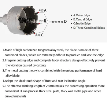 GOGOPANDA Nemokamas Pristatymas 16-65mm Core Grąžtas Metal Skylę Pamačiau, Grąžtas Plieno Metalo Lydinio Cutter Multi įrankis