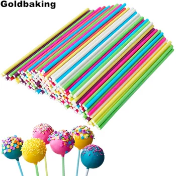 Goldbaking 100vnt Popieriaus Saldainis Gyvis Lazdos Tortas Pot Saldainiai Popcake Stick 6-Colių 5/32 Colių 150*3,5 mm