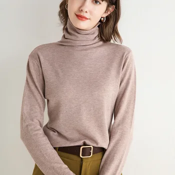 Golfo megztiniai moterims žiemos drabužių šilti megztiniai megztinis elastinga slim seksualus basicshirt klasikinis viršaus į hotsale moterų megztiniai