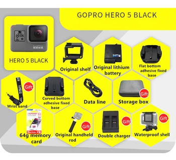 Gopro HERO 5 Juoda Veiksmų, Kamera, Lauko Sporto Kamera su 4K Ultra HD Vaizdo, gopro 5
