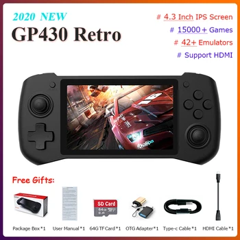 GP430 Vaizdo Žaidimų Konsolės 4.3 Colių Ekranas PSP/PS1/PS4/NDS Atviro kodo Sistemos, Rankinės Retro Žaidimų Žaidėjų 15000+ Žaidimai