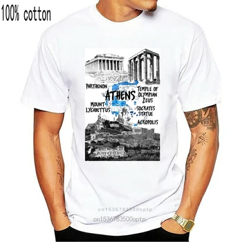 Graikija Atėnai - Naujas Baltos Medvilnės Marškinėlius Aukštos Kokybės Marškinėliai