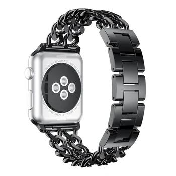 Grandinės iš Nerūdijančio Plieno Dirželis Apple Watch Band 4 42mm 44mm Metalo Apyrankė Smart Žiūrėti Dirželis iWatch Serija 1 2 3 38mm 42mm