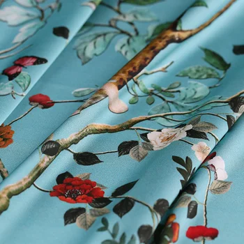 Gražus karalystė skaitmeninis spausdinimas mulberry šilko gamtos ruožas satino audinio suknelė marškinėliai tissu as metrų šviesus audinys 