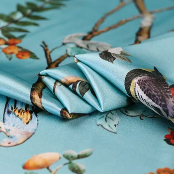 Gražus karalystė skaitmeninis spausdinimas mulberry šilko gamtos ruožas satino audinio suknelė marškinėliai tissu as metrų šviesus audinys 