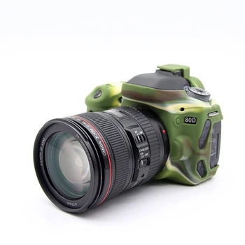 Gražus minkšti Silikoniniai Atveju Canon 80D Kamera Vaizdo Maišelį Fotoaparato krepšys Guma Apsauginė Kūno Padengti Odos Canon EOS 80D 4 Spalvos