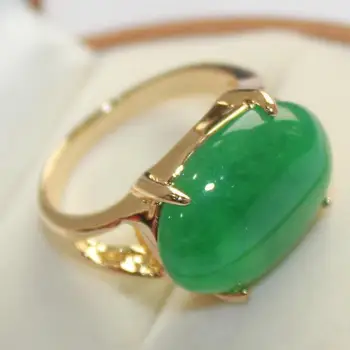 Gražūs papuošalai lady mėgstamiausia green jade žiedas (7,8,9#)