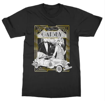 Great Gatsby T-Shirt F. Scott Fitzgerald Klasikinę Knygą Dovanų 2019 Mados Viršūnes StreetWear marškinėliai Kieto Spalvų Trumpas Rankovėmis Tee