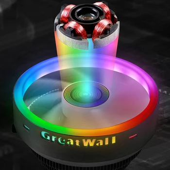 Great Wall Pro PROCESORIAUS Aušintuvas RGB Kompiuterio Heatsink 12V LED Radiatorius PC 120mm LGA 1151 AMD AM3 FM2 PROCESORIAUS Aušinimo Ventiliatorius
