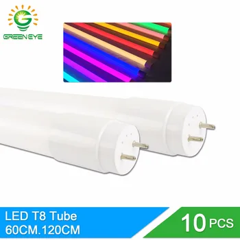 GreenEye 10vnt/daug Nano Medžiagos, LED T8 Vamzdis 10w 60cm 24W 120cm 220v LED Šviesos Fluorescencinė Vamzdis Lempos pieniškas padengti Šilta Šalta Balta