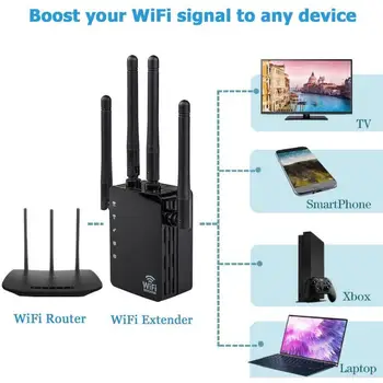 Greitai 1200Mbps WiFi Range Extender Belaidžio Kartotuvo Stiprintuvo Router Signalas, Booster Biuro ir Namų