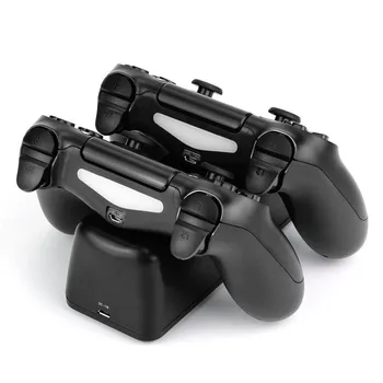Greito Įkrovimo PS4 Dokas Dual Valdytojai Įkroviklio Įkrovimo Stotis Gamepad Stovo Laikiklį Bazė 