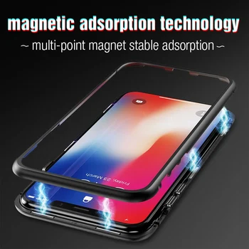 Grūdintojo Stiklo Atgal Padengti Magnetinio Adsorbcijos Atveju iPhone 12 11 Pro Aišku, Metalo Magneto Dangtelis, Skirtas 