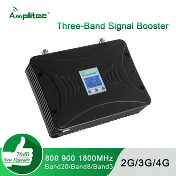 GSM Kartotuvas 2G 3G 4G Smart Signalo Stiprintuvas Tris-Band Mobiliojo ryšio Signalo LTE Korinio ryšio Stiprintuvas 800/900/1800MHz Rinkiniai ES Šalių