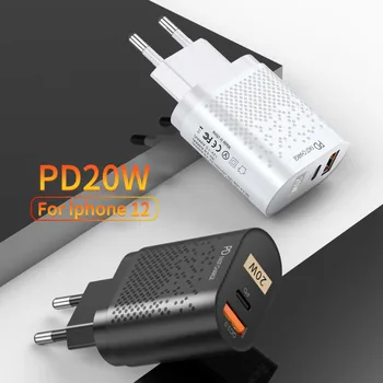 GTWIN ES/JAV Plug PD USB Įkroviklis 20W 3A Quik Mokestis 3.0 Mobiliojo Telefono Įkroviklį 