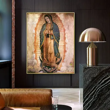 Guadalupe Lady Aliejaus Tapyba, Drobės Tapybai Sienos Meno Plakatas Religinių Namų Dekoro Nuotraukų Kambarį Dekoro Be Rėmelio