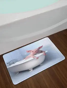 Gyvūnų Piggy Dušo Užuolaidos Mielas Kiaulių Vonia Maudytis Modelis Vonios Užuolaidos Audinio Vonios Užuolaidos, Vaikų, Vonios Reikmenys