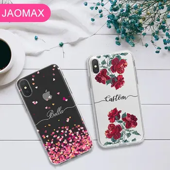 Gėlių Atvejais Asmeninį Dizainas Gėlės Pavadinimas Užsakymą iPhone 12 11 XS MAX XR 7 6s 8 Plus Pink Pritaikyti Spausdinimo Padengti