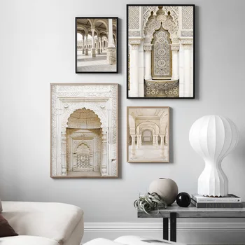Gėlių Marokas Galerija, Islamo Mečetė Sienos Meno Tapybos Drobės Šiaurės Plakatai Ir Spausdina Bohemijos Dekoro Nuotraukų Kambarį