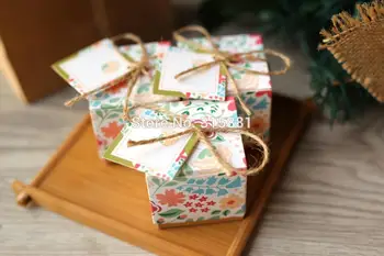 Gėlių spausdinimo saldainių dėžutė vestuvių džiaugtis kalėdų vakarėlį dovanų dėžutėje 50pcs/daug