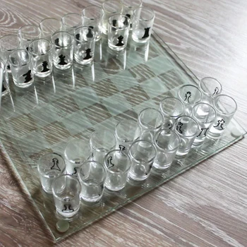 Gėrimo taurelė Šachmatų Rinkinį Girtas Žaidimas Kulka Stiklinių Šachmatų Rinkinį Suaugusiems Patvarus Daugkartinio naudojimo Stiklo Vyno Taurės Šachmatų Žaidimas Žaislas