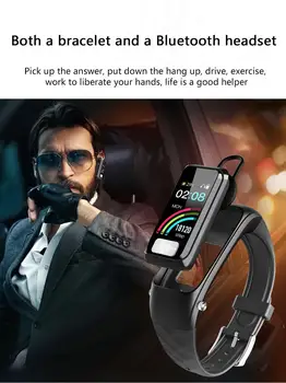 H207 Smart Apyrankę Žiūrėti Bluetooth Ausinės 2 in 1 AI EKG+PPG, Širdies ritmą, Kraujo Spaudimą, Stebėti Sporto Ratai Skambinkite Smartwatch