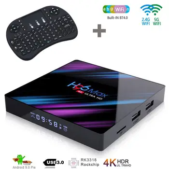 H96 Max android tv box RK3318 16GB 2GB Dual Wifi 2.4 G 5G Set Top Box, Smart su belaidė klaviatūra Media Player nr. programą įtraukti