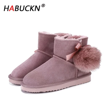 HABUCKN Australijos ponios klasikinis originali šilti sniego batai žieminiai moteriški batai aukštos kokybės odos ponios batai plika batai
