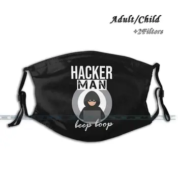 Hackerman Beep Boop Daugkartinio Naudojimo Veido Kaukė Skalbti Lauko Nosies, Burnos Padengti Mados Unisex Vyrai, Moterys, Vaikai Hakeris Programuotojas