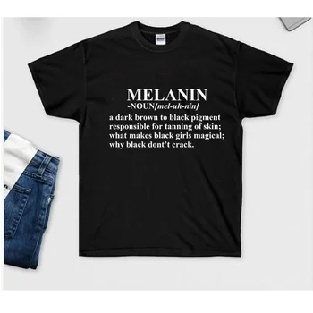 HahayuleMelanin Apibrėžimas Vardai Juoda Marškinėlius Black Pride Ruda Parodija T-Shirt Moterims, Juoda Mergina Pasididžiavimas Atspausdinta Tee