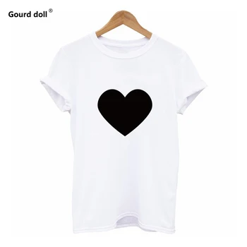 Harajuku Love Spausdinti vasaros mielas marškinėliai moterims moterų tumblr Atsitiktinis Marškinėliai, Rankovės O-kaklo trumpomis Rankovėmis drabužius Kawaii balta