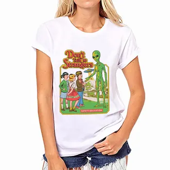 Harajuku Marškinėlius Vintage Marškinėliai 80s 90s Juokingi Grafikos Drabužius korėjos Mados Viršūnes Dont Kalbėti Su Nepažįstamais žmonėmis Spausdinti Moterų marškinėliai