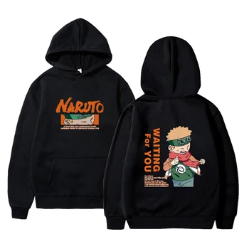 Harajuku Naruto Hinata Unisex Hoodies Pora dėvėti Japonų Anime Spausdinti Vyrų Hoodie Vyrų Streetwear Mados Atsitiktinis Susagstomi megztiniai