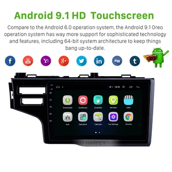 Harfey 2 DIN 9 colių GPS Android 9.1 HD Touchscreen Honda Fit LHD 2013 Paramos Galinio vaizdo Kamera Gali, Autobusų 3G Tinklas